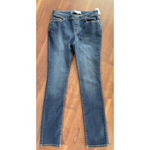 Old Navy Skinny Pull On Jeans Girls Size XXL 18 Medium Wash Adjust Waist 28" New